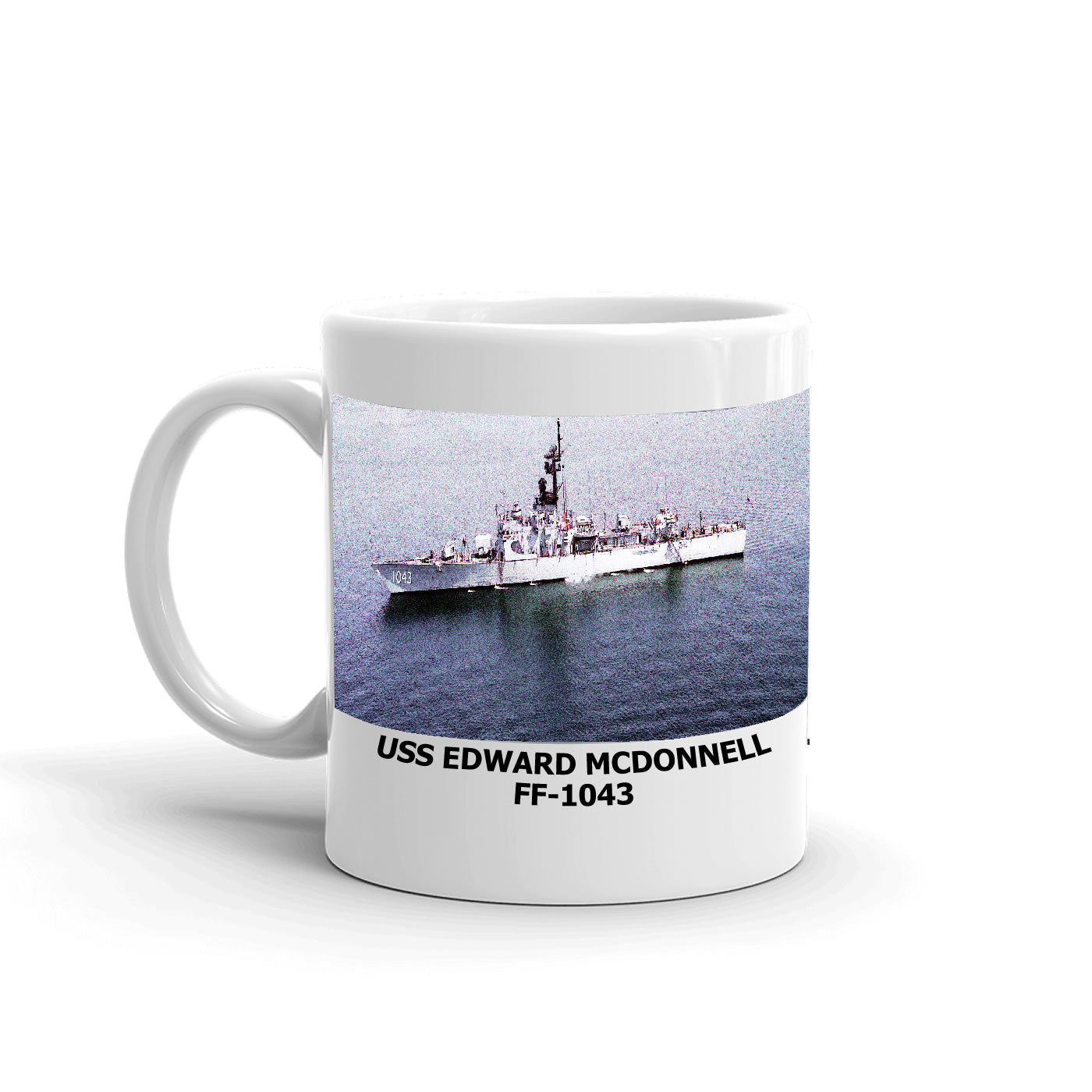 USS Edward Mcdonnell FF-1043 Coffee Cup Mug Left Handle
