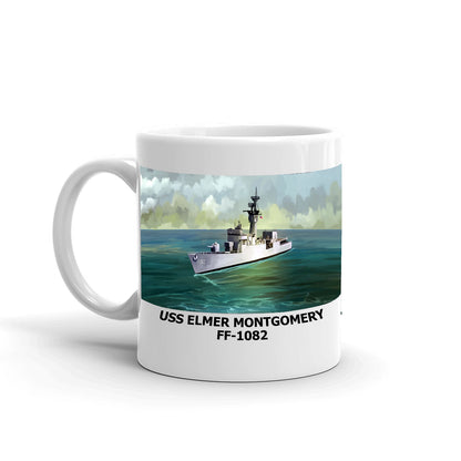 USS Elmer Montgomery FF-1082 Coffee Cup Mug Left Handle