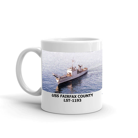 USS Fairfax County LST-1193 Coffee Cup Mug Left Handle