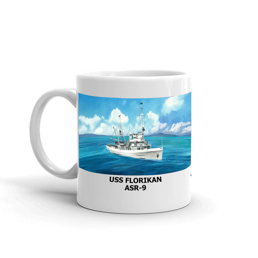 USS Florikan ASR-9 Coffee Cup Mug Left Handle
