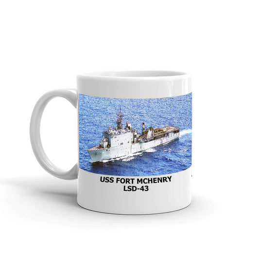 USS Fort Mchenry LSD-43 Coffee Cup Mug Left Handle