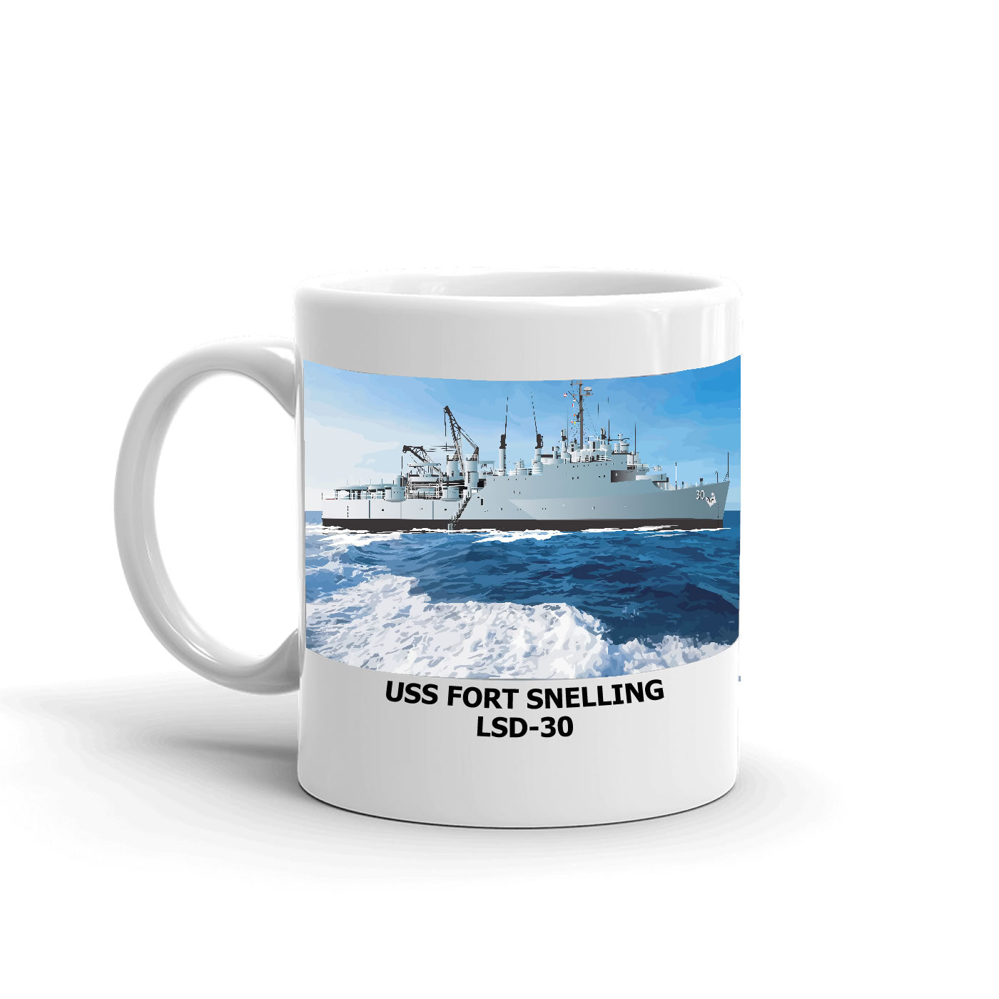 USS Fort Snelling LSD-30 Coffee Cup Mug Left Handle