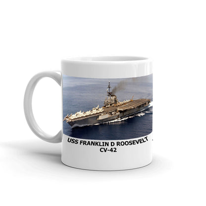USS Franklin D Roosevelt CV-42 Coffee Cup Mug Left Handle