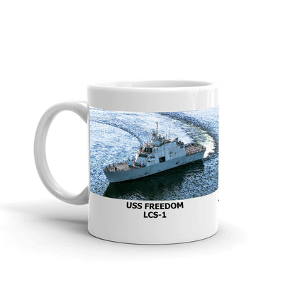 USS Freedom LCS-1 Coffee Cup Mug Left Handle