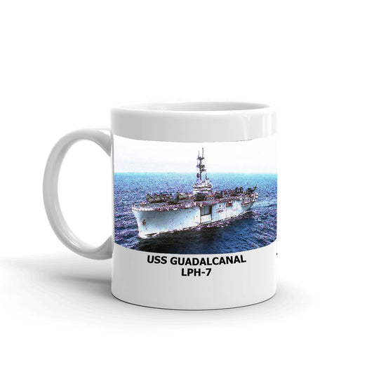 USS Guadalcanal LPH-7 Coffee Cup Mug Left Handle
