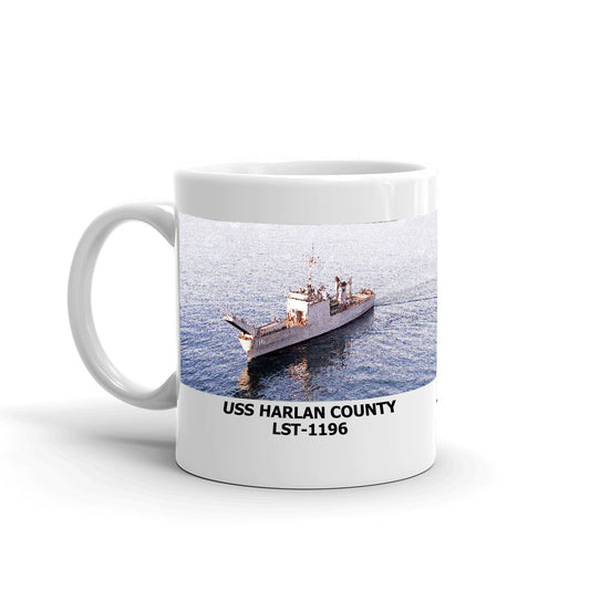 USS Harlan County LST-1196 Coffee Cup Mug Left Handle