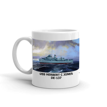 USS Herbert C Jones DE-137 Coffee Cup Mug Left Handle