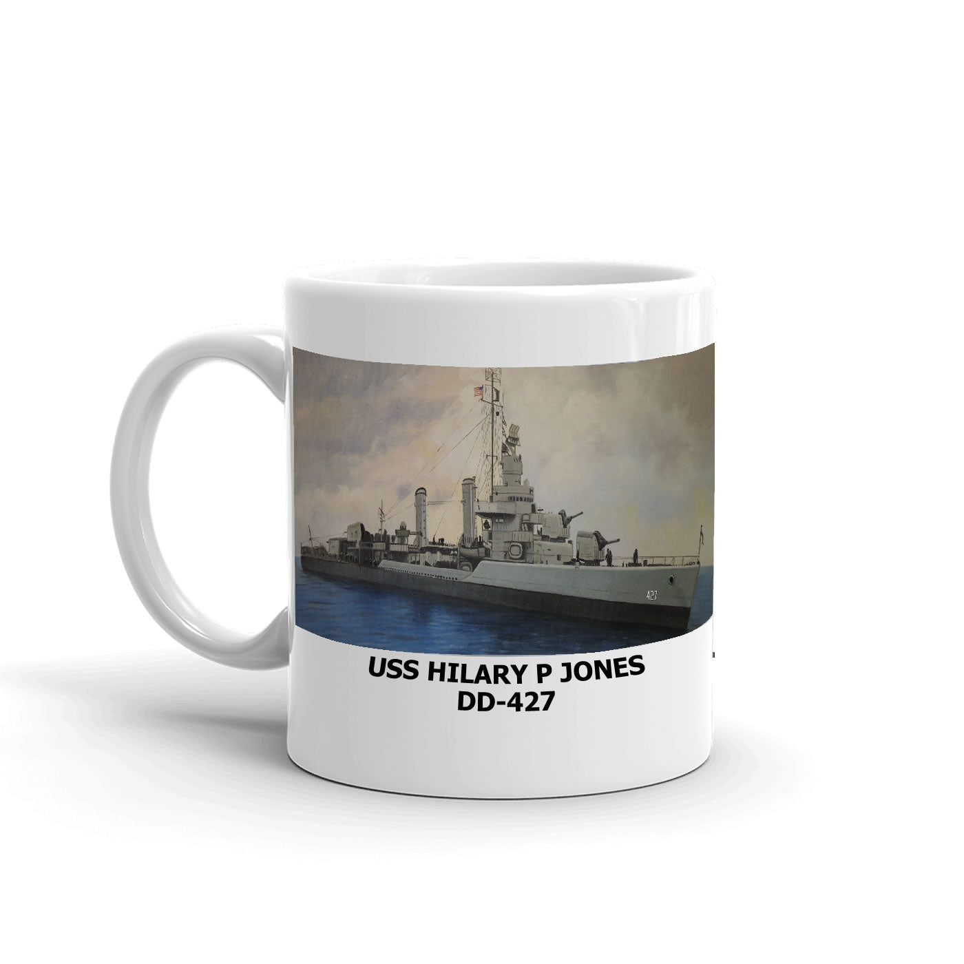 USS Hilary P Jones DD-427 Coffee Cup Mug Left Handle