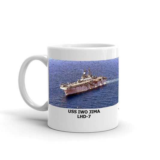 USS Iwo Jima LHD-7 Coffee Cup Mug Left Handle