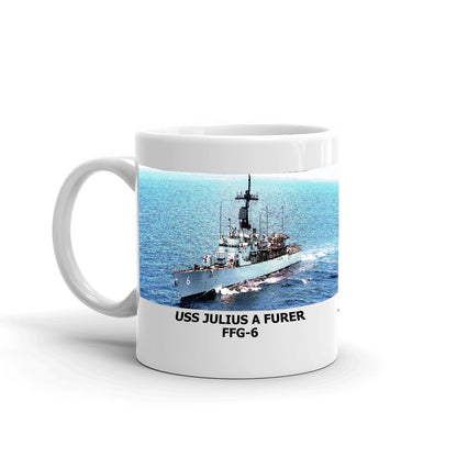 USS Julius A Furer FFG-6 Coffee Cup Mug Left Handle