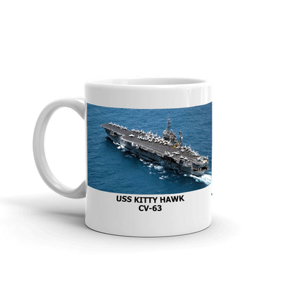 USS Kitty Hawk CV-63 Coffee Cup Mug Left Handle
