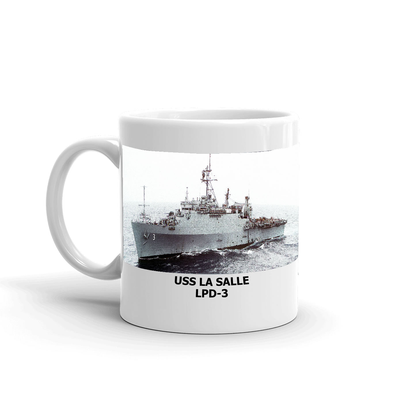 USS La Salle LPD-3 Coffee Cup Mug Left Handle