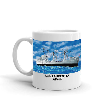 USS Laurentia AF-44 Coffee Cup Mug Left Handle