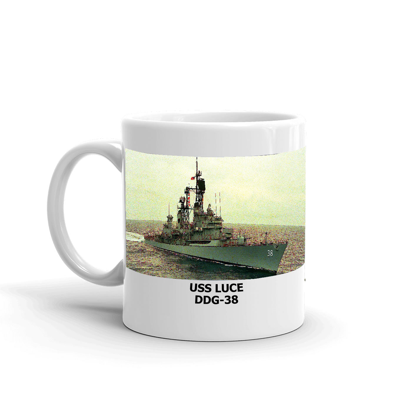 USS Luce DDG-38 Coffee Cup Mug Left Handle