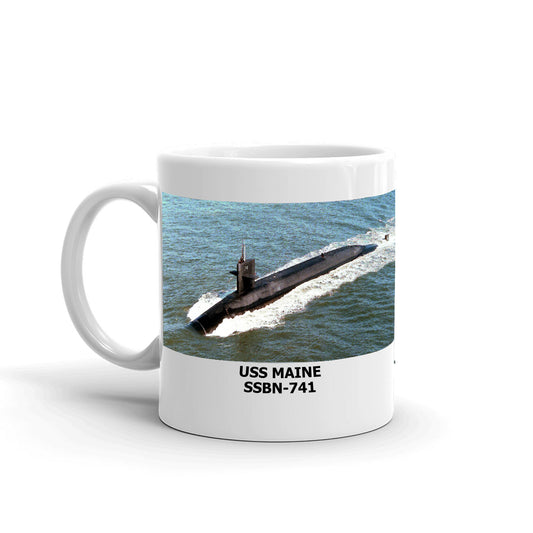 USS Maine SSBN-741 Coffee Cup Mug Left Handle