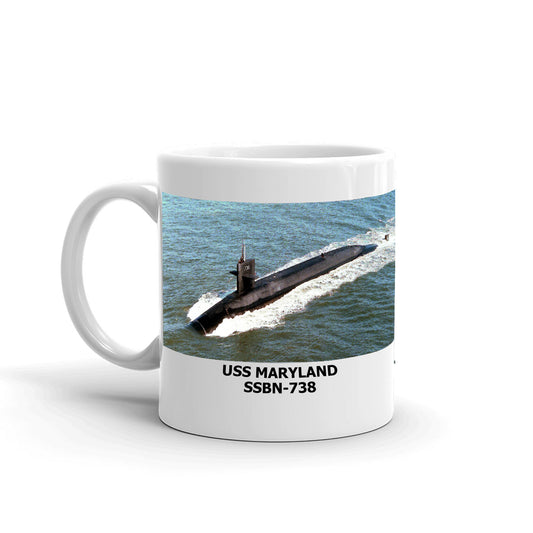 USS Maryland SSBN-738 Coffee Cup Mug Left Handle