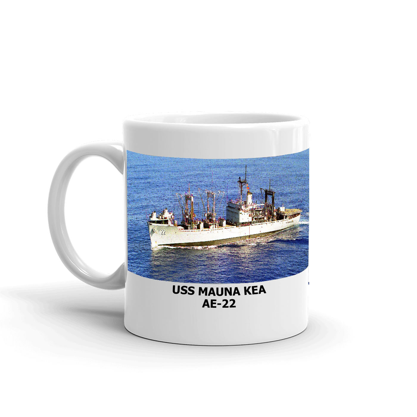 USS Mauna Kea AE-22 Coffee Cup Mug Left Handle