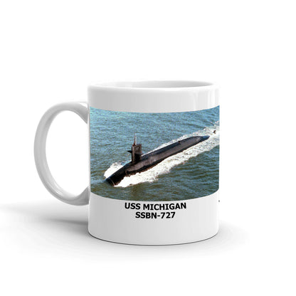 USS Michigan SSBN-727 Coffee Cup Mug Left Handle