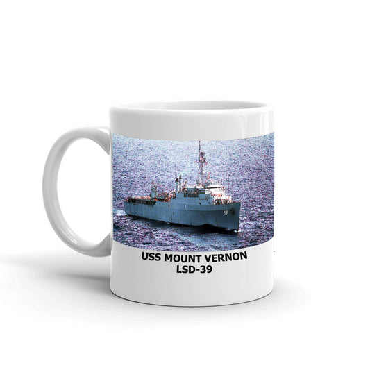 USS Mount Vernon LSD-39 Coffee Cup Mug Left Handle