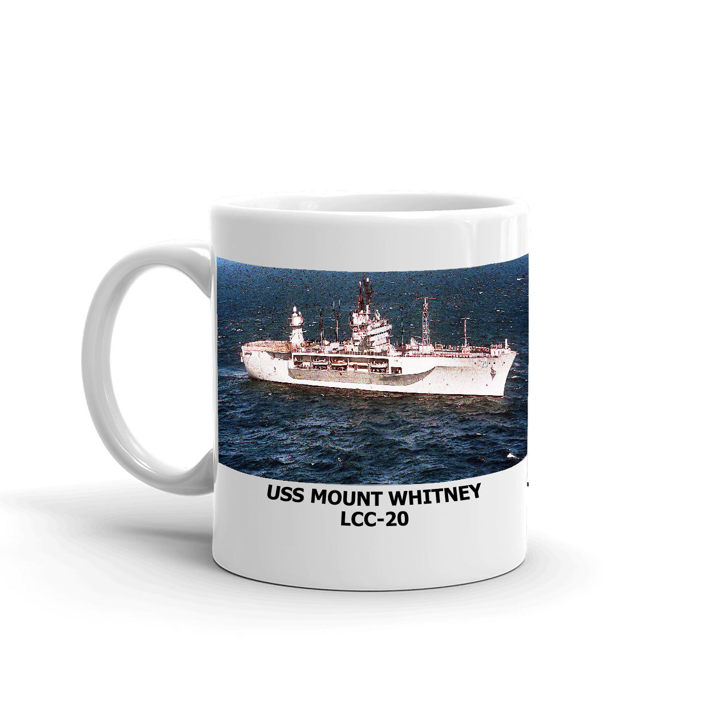 USS Mount Whitney LCC-20 Coffee Cup Mug Left Handle