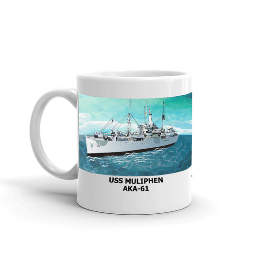 USS Muliphen AKA-61 Coffee Cup Mug Left Handle