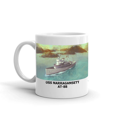 USS Narragansett AT-88 Coffee Cup Mug Left Handle