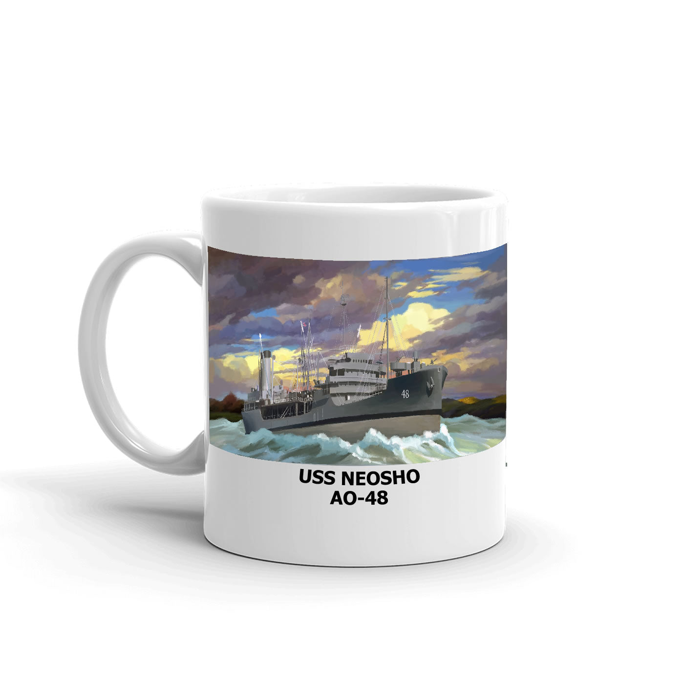 USS Neosho AO-48 Coffee Cup Mug Left Handle