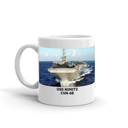 USS Nimitz CVN-68 Coffee Cup Mug Left Handle