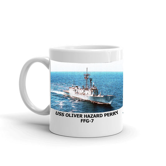 USS Oliver Hazard Perry FFG-7 Coffee Cup Mug Left Handle