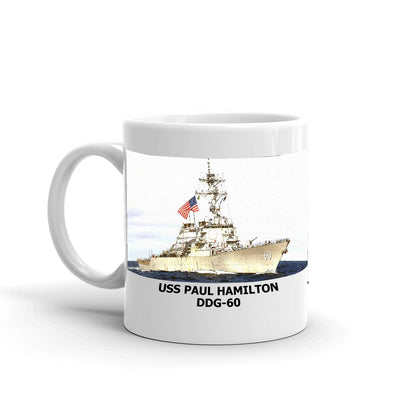 USS Paul Hamilton DDG-60 Coffee Cup Mug Left Handle