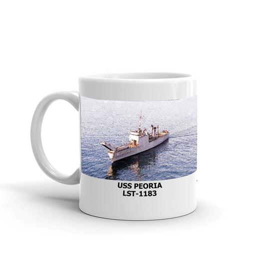 USS Peoria LST-1183 Coffee Cup Mug Left Handle