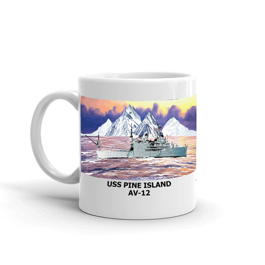 USS Pine Island AV-12 Coffee Cup Mug Left Handle