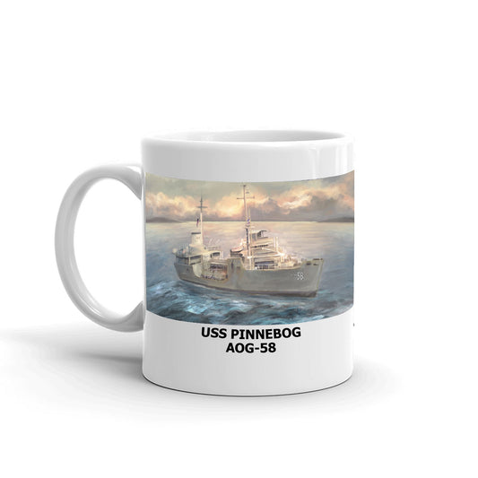 USS Pinnebog AOG-58 Coffee Cup Mug Left Handle