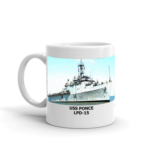 USS Ponce LPD-15 Coffee Cup Mug Left Handle