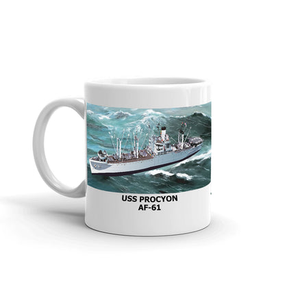 USS Procyon AF-61 Coffee Cup Mug Left Handle