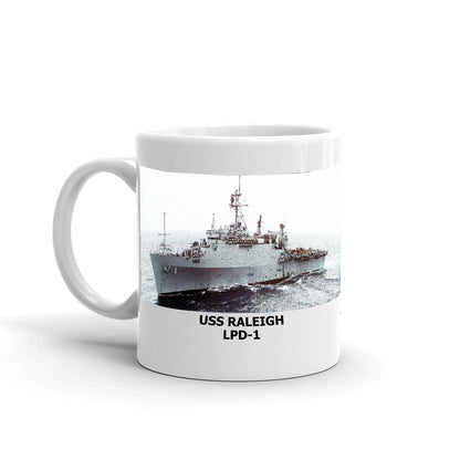 USS Raleigh LPD-1 Coffee Cup Mug Left Handle