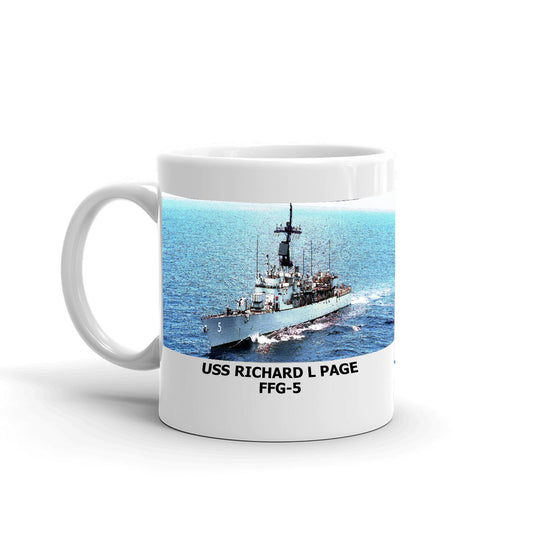 USS Richard L Page FFG-5 Coffee Cup Mug Left Handle