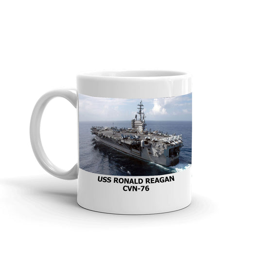USS Ronald Reagan CVN-76 Coffee Cup Mug Left Handle