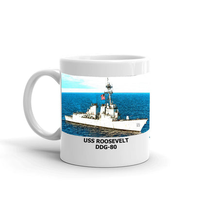 USS Roosevelt DDG-80 Coffee Cup Mug Left Handle