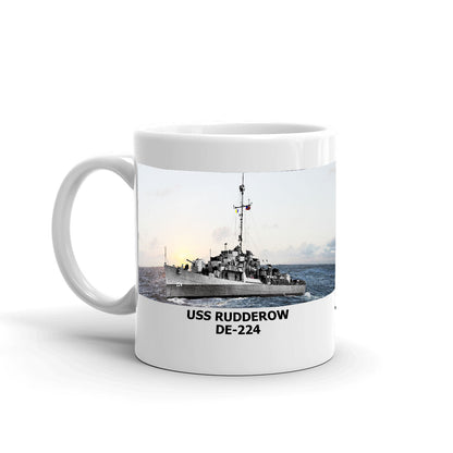 USS Rudderow DE-224 Coffee Cup Mug Left Handle