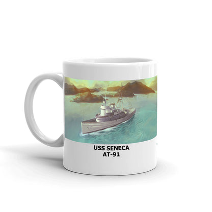 USS Seneca AT-91 Coffee Cup Mug Left Handle