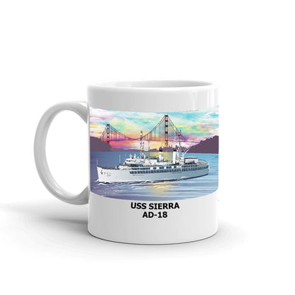 USS Sierra AD-18 Coffee Cup Mug Left Handle