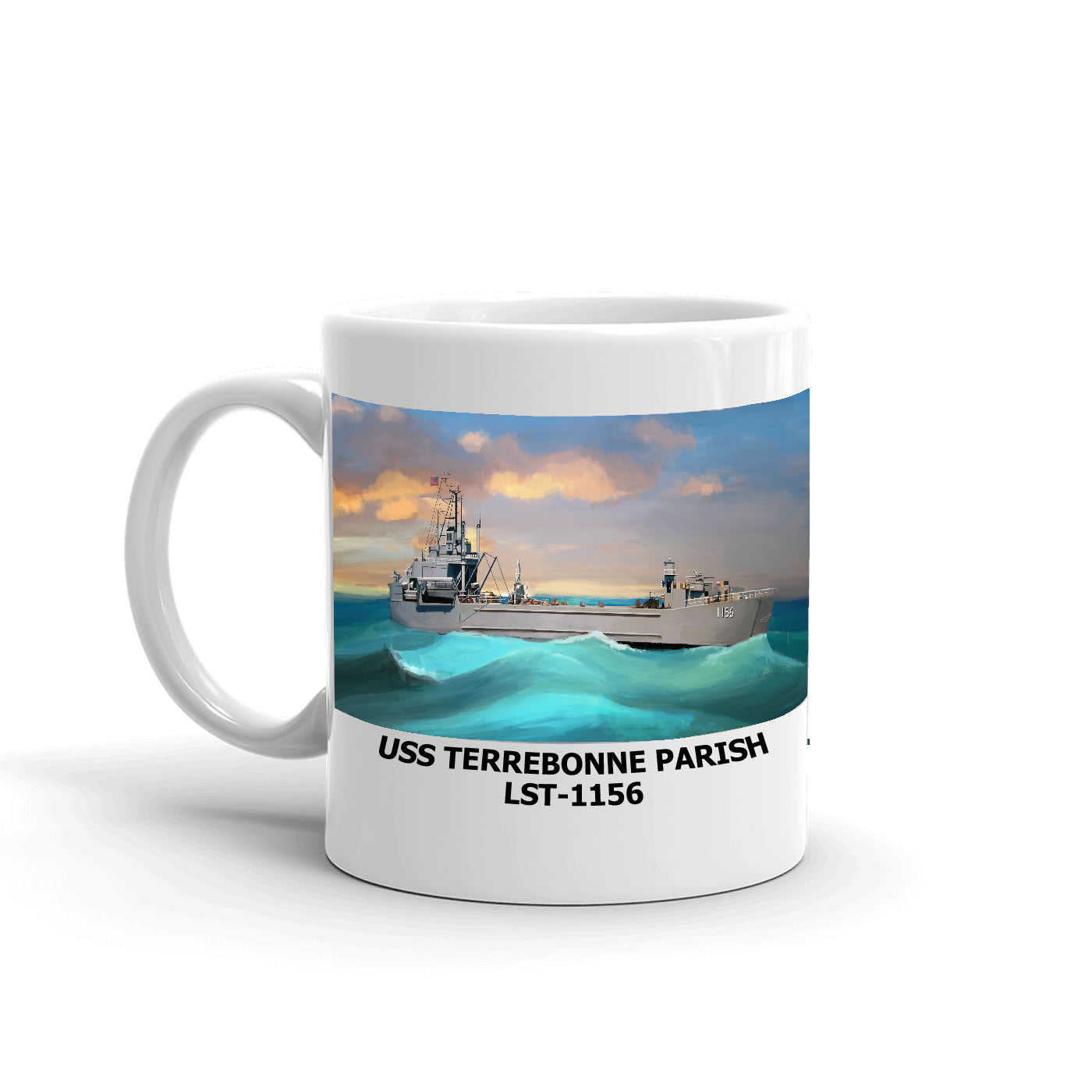 USS Terrebonne Parish LST-1156 Coffee Cup Mug Left Handle