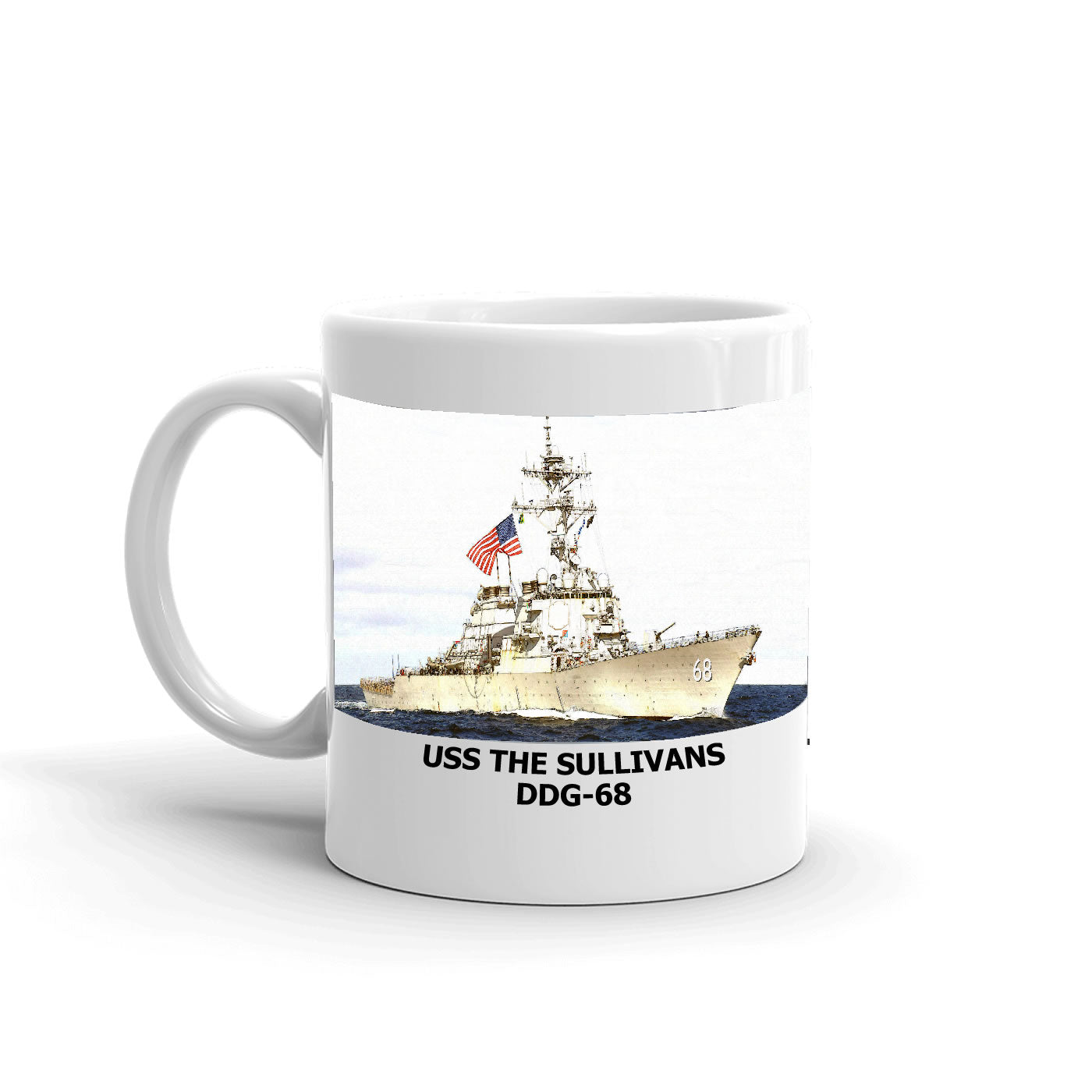 USS The Sullivans DDG-68 Coffee Cup Mug Left Handle