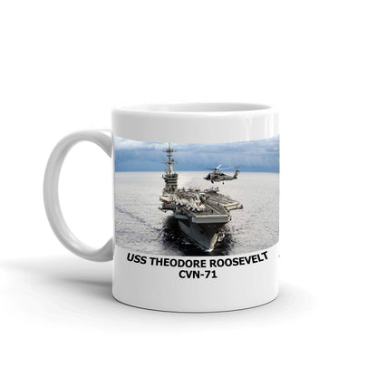 USS Theodore Roosevelt CVN-71 Coffee Cup Mug Left Handle