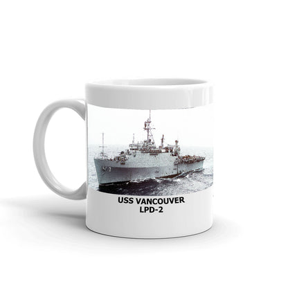 USS Vancouver LPD-2 Coffee Cup Mug Left Handle