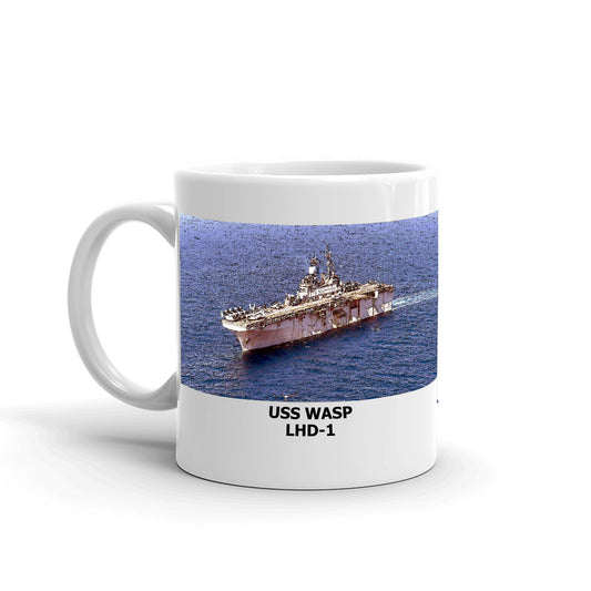 USS Wasp LHD-1 Coffee Cup Mug Left Handle