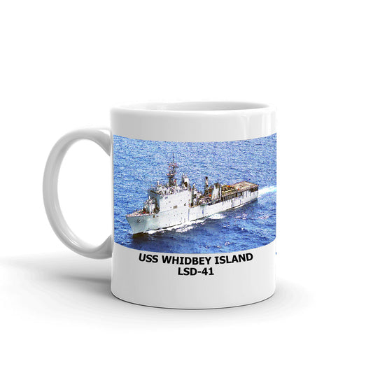 USS Whidbey Island LSD-41 Coffee Cup Mug Left Handle