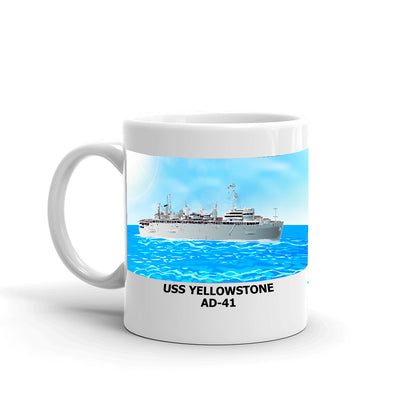 USS Yellowstone AD-41 Coffee Cup Mug Left Handle