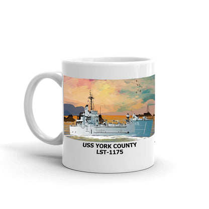 USS York County LST-1175 Coffee Cup Mug Left Handle